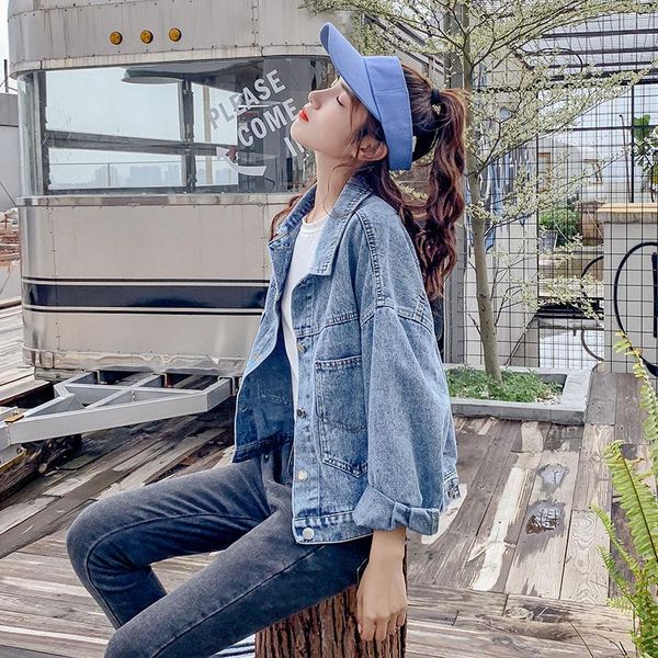 women's jackets 2021 spring denim jacket oversized alphabet embroidered coats long sleeve casual chic coat women autumn jeans, Black;brown
women's jackets 2021 spring denim jacket oversized alphabet embroidered coats long sleeve casual chic coat women autumn jeans, Black;brown