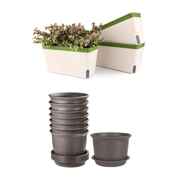 planters & pots 3x self watering planter pot rectangle 10.5 inch flower 8 pcs with drainage hole saucers
planters & pots 3x self watering planter pot rectangle 10.5 inch flower 8 pcs with drainage hole saucers