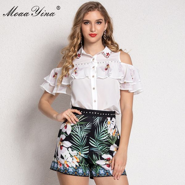 fashion designer suit summer women's butterfly sleeve ruffles beaded shirt +shorts two-piece suit 210524, White
fashion designer suit summer women's butterfly sleeve ruffles beaded shirt +shorts two-piece suit 210524, White
