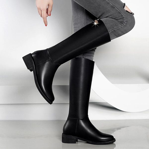 boots nice women knee high rain flat heels winter elegant metal zipper shoes woman office lady comfortable career dress boot, Black
boots nice women knee high rain flat heels winter elegant metal zipper shoes woman office lady comfortable career dress boot, Black