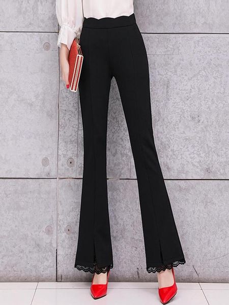 women's pants & capris flower bud high waist micro flared casual professional suit vertical feeling korean long slim lace clothing, Black;white
women's pants & capris flower bud high waist micro flared casual professional suit vertical feeling korean long slim lace clothing, Black;white