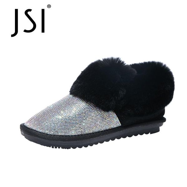 boots jsi winter warm crystal fur ankle woman flat round toe fashion short plush insole slip on lady shoe jo751, Black
boots jsi winter warm crystal fur ankle woman flat round toe fashion short plush insole slip on lady shoe jo751, Black