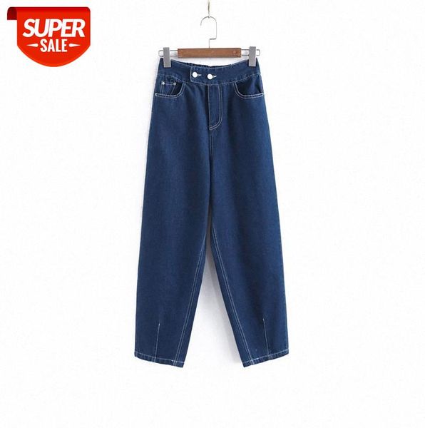 110139 women's loose two-button semi-elastic waist casual jeans straight leg korean style trousers #h18d, Black;gray
110139 women's loose two-button semi-elastic waist casual jeans straight leg korean style trousers #h18d, Black;gray