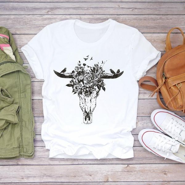 flower fashion cartoon cow bull women t shirts 90s floral print graphic female tee shirt, White
flower fashion cartoon cow bull women t shirts 90s floral print graphic female tee shirt, White