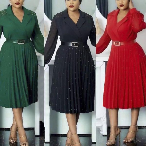 casual dresses elegant office dress for women pleated beaded high waisted full sleeve v neck formal business work wear midi ol 2021, Black;gray
casual dresses elegant office dress for women pleated beaded high waisted full sleeve v neck formal business work wear midi ol 2021, Black;gray