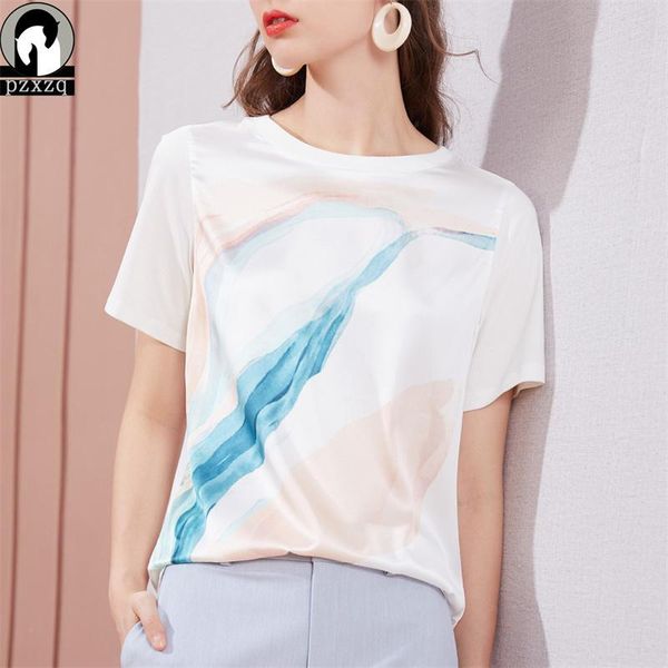 women's t-shirt 2021 summer silk satin short-sleeved female printed mulberry folk-custom korean loose and slim tshirt, White
women's t-shirt 2021 summer silk satin short-sleeved female printed mulberry folk-custom korean loose and slim tshirt, White