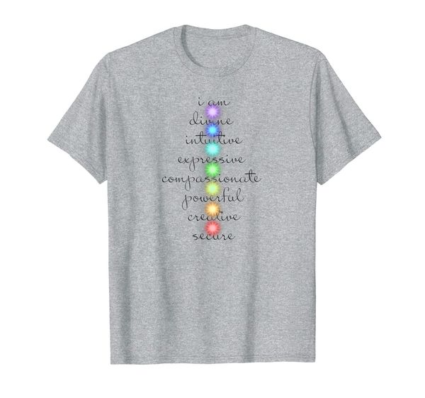 7 chakras t-shirts for yoga lovers, White;black 
7 chakras t-shirts for yoga lovers, White;black
