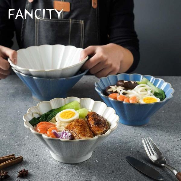 1pc japanese ramen bowl ceramic white blue glazed noodle flower-shaped big pasta rice soup microwave safe dinn bowls
1pc japanese ramen bowl ceramic white blue glazed noodle flower-shaped big pasta rice soup microwave safe dinn bowls