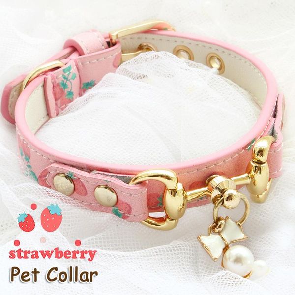 dog collars & leashes collar leash pet cat accessories premium cowhide calfskin cow leather gilt buckle strawberry pearl pendant customize
dog collars & leashes collar leash pet cat accessories premium cowhide calfskin cow leather gilt buckle strawberry pearl pendant customize