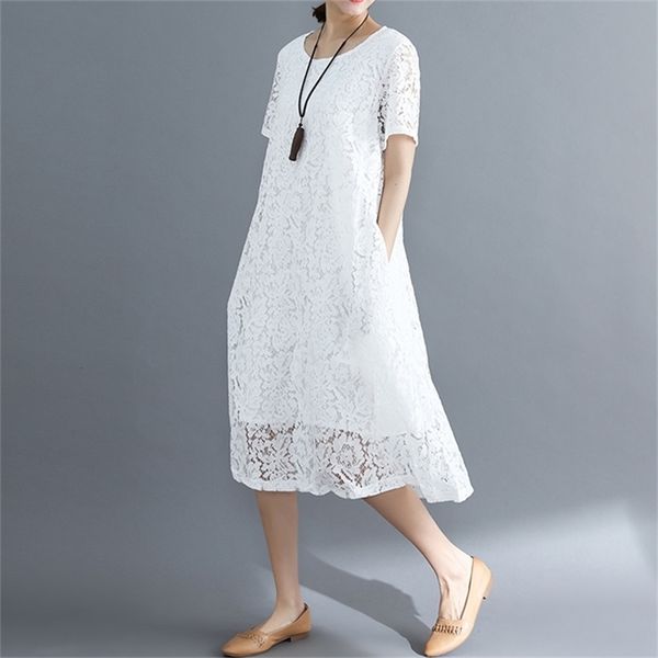 summer dress women vintage white casual loose a-line red dresses elegant lace hollow out fashion black ladies dress 210331, Black;gray
summer dress women vintage white casual loose a-line red dresses elegant lace hollow out fashion black ladies dress 210331, Black;gray