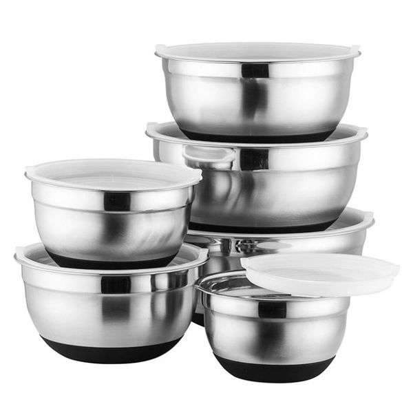 stainless steel non-slip mixing bowl with lid and silicone bottom kitchen utensils home egg cream beater salad pastry tools bowls
stainless steel non-slip mixing bowl with lid and silicone bottom kitchen utensils home egg cream beater salad pastry tools bowls