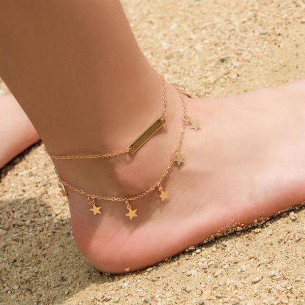 anklets two layer anklet square charm and stars pendant gold silver plated metal chain extend lobster clasp, Red;blue
anklets two layer anklet square charm and stars pendant gold silver plated metal chain extend lobster clasp, Red;blue