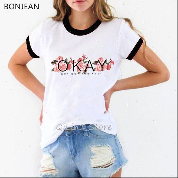 harajuku cute women t shirt okay flowers print lovely female summer white round neck ringer tee
harajuku cute women t shirt okay flowers print lovely female summer white round neck ringer tee