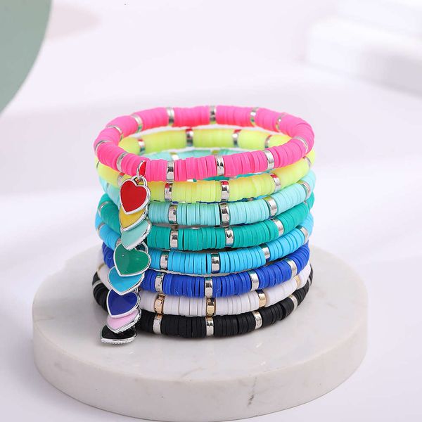 hand catenary love pendant soft pottery 6mm color beach elastic rope bracelet women's beaded bracelet, Black
hand catenary love pendant soft pottery 6mm color beach elastic rope bracelet women's beaded bracelet, Black