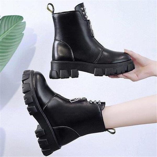 boots short booties women thick heel round toe motorcycle female fashion all-match front zipper lady winter non slip sneaker, Black
boots short booties women thick heel round toe motorcycle female fashion all-match front zipper lady winter non slip sneaker, Black