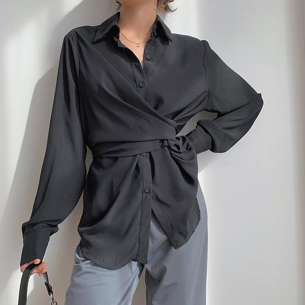 women blouse fashion solid loose long sleeve turn-down collar baggy button asymmetrical shirt female women's blouses & shirts, White
women blouse fashion solid loose long sleeve turn-down collar baggy button asymmetrical shirt female women's blouses & shirts, White