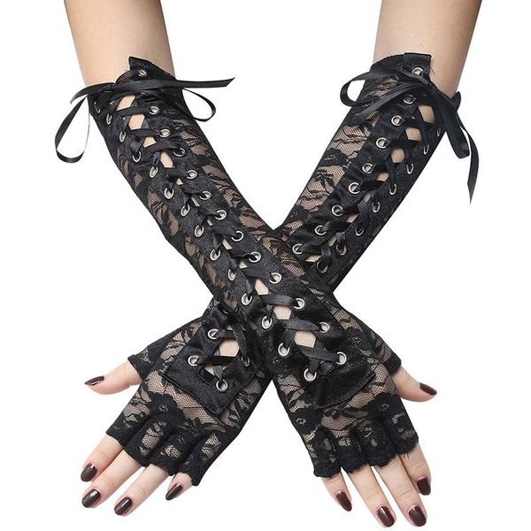 sports gloves women lace long winter elbow length half-finger ribbon fingerless fishnet mesh etiquette party goth, Black
sports gloves women lace long winter elbow length half-finger ribbon fingerless fishnet mesh etiquette party goth, Black