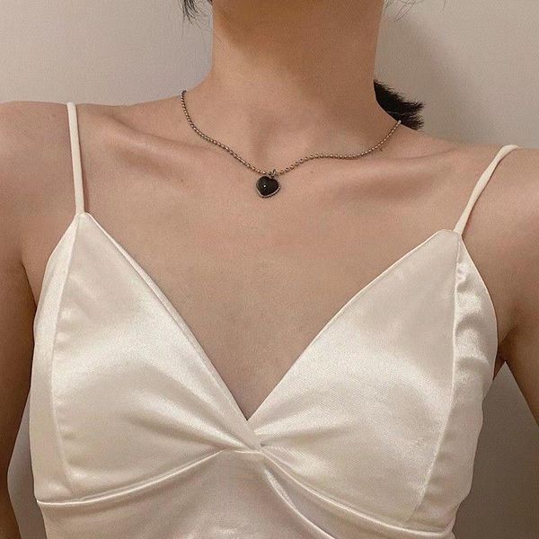 pendant necklaces retro black love necklace female ins hip hop tide net red clavicle chain simple temperament cold wind alloy, Silver
pendant necklaces retro black love necklace female ins hip hop tide net red clavicle chain simple temperament cold wind alloy, Silver