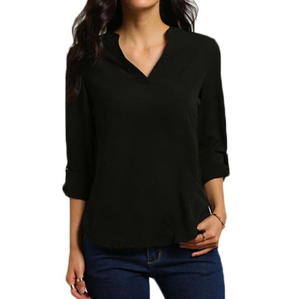 women's t-shirt european v-neck long sleeve folding loose chiffon shirt 2021 xl, White
women's t-shirt european v-neck long sleeve folding loose chiffon shirt 2021 xl, White