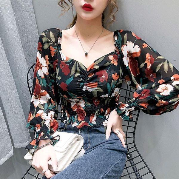 women's blouses & shirts casual floral print pleated chiffon blouse women fashion square collar shirt, White
women's blouses & shirts casual floral print pleated chiffon blouse women fashion square collar shirt, White