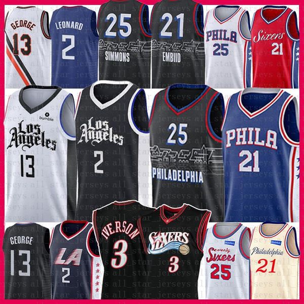 kawhi 2 joel 21 embiid leonard ben 25 simmons basketball jersey paul 13 george allen 3 iverson julius 6 erving los retro angeles 2021 new, Black;red
kawhi 2 joel 21 embiid leonard ben 25 simmons basketball jersey paul 13 george allen 3 iverson julius 6 erving los retro angeles 2021 new, Black;red