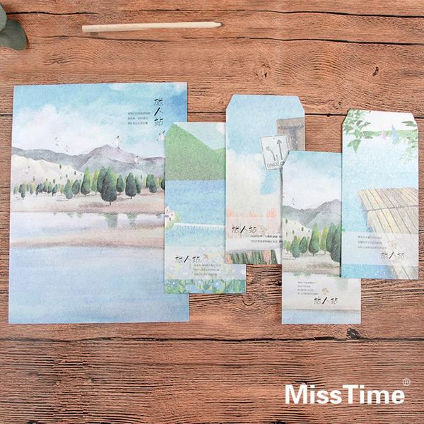 9pcs/set 3 envelopes + 6 writting paper creative traveller station series envelope for gift korean stationery packing bags
9pcs/set 3 envelopes + 6 writting paper creative traveller station series envelope for gift korean stationery packing bags