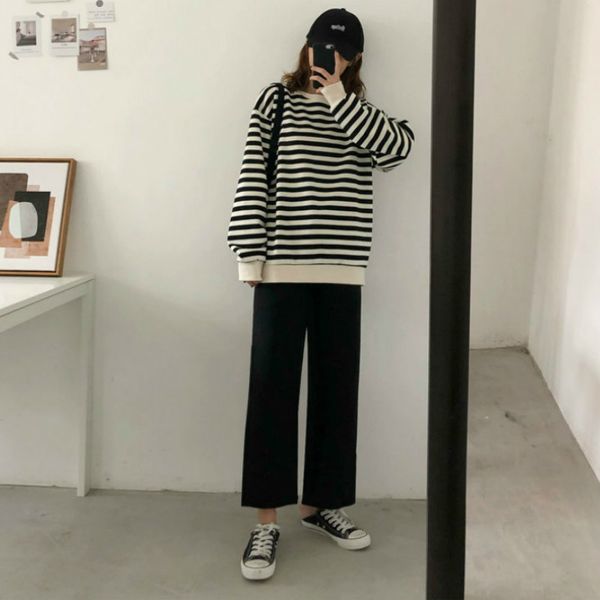 women's pants & capris trousers spring summer ankle-length loosely elastic leg high waist oversize simple black comfortable ladies, Black;white
women's pants & capris trousers spring summer ankle-length loosely elastic leg high waist oversize simple black comfortable ladies, Black;white