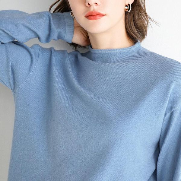 women's sweaters casual cashmere woman knitted half turtleneck pullovers long sleeve loose sweater women winter clothes, White;black
women's sweaters casual cashmere woman knitted half turtleneck pullovers long sleeve loose sweater women winter clothes, White;black