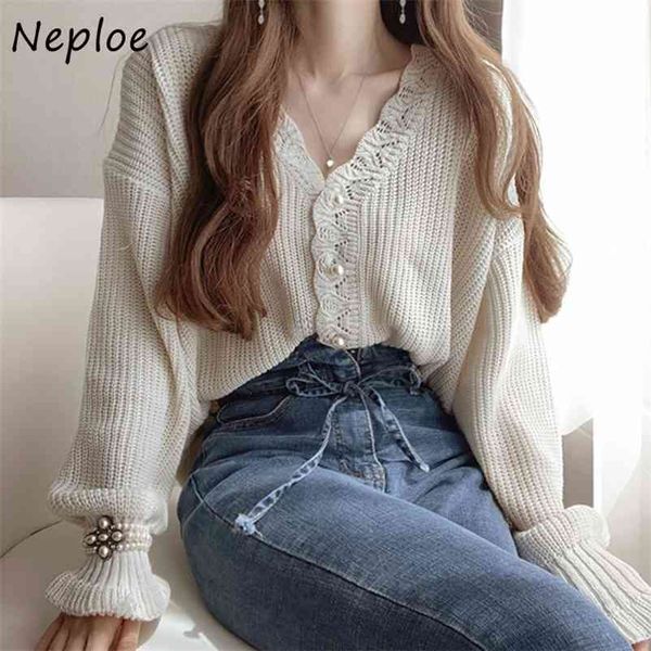 vintage chic pearl button knitted cardigans v-neck hollow out sweater women autumn solid color simple jacket 210422, White;black
vintage chic pearl button knitted cardigans v-neck hollow out sweater women autumn solid color simple jacket 210422, White;black