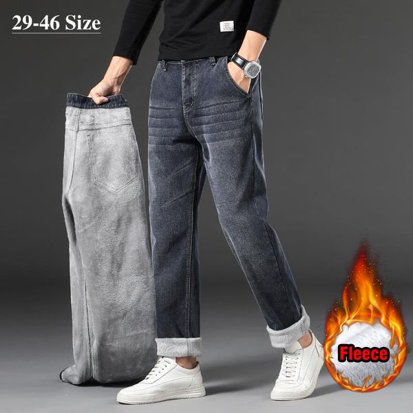 men's jeans 2021 winter plus size 42 44 46 fleece warm thick straight-leg trousers fashion business casual brand denim pants, Blue
men's jeans 2021 winter plus size 42 44 46 fleece warm thick straight-leg trousers fashion business casual brand denim pants, Blue