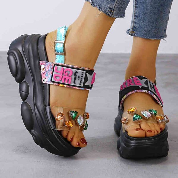 sandals inch height 9cm/3.9 wedge sadals fashion shoes woman summer rhinestone flat platform chunky gz1f, Black
sandals inch height 9cm/3.9 wedge sadals fashion shoes woman summer rhinestone flat platform chunky gz1f, Black