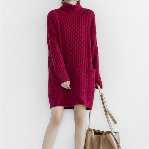 100% lambswool twisted knit women fashion high collar mid long pullover sweater dress wide loose solid color /l women's sweaters, White;black
100% lambswool twisted knit women fashion high collar mid long pullover sweater dress wide loose solid color /l women's sweaters, White;black