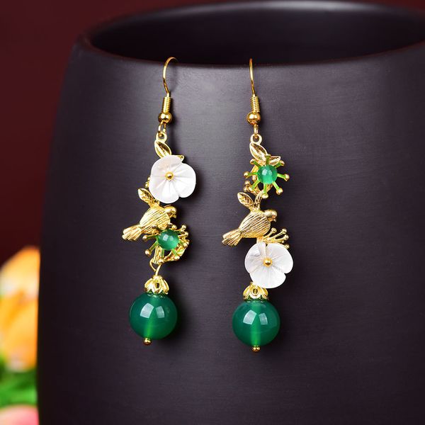 lovely natural jade flower magpie earrings jadeite jewellery fashion accessories hand-carved diy luck amulet gifts her woman, Silver
lovely natural jade flower magpie earrings jadeite jewellery fashion accessories hand-carved diy luck amulet gifts her woman, Silver