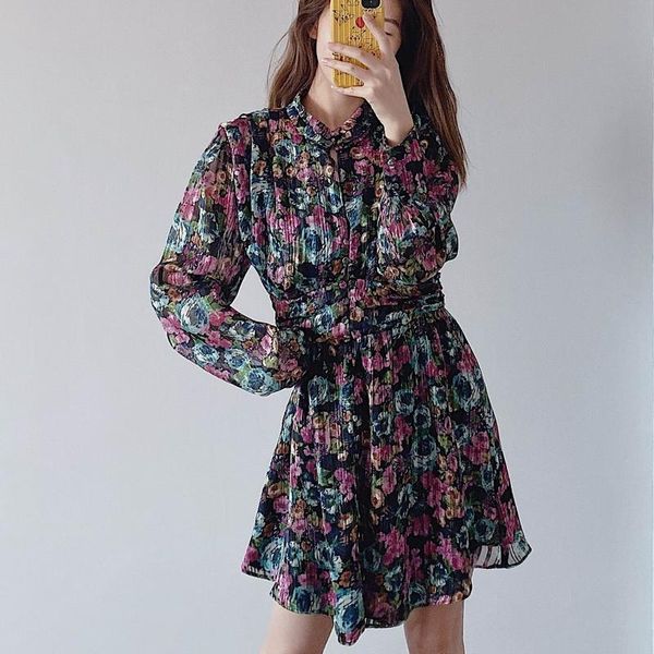 casual dresses women chiffon dress autumn 2021 fashion full sleeve vintage floral prints mini style feminino vestidos, Black;gray
casual dresses women chiffon dress autumn 2021 fashion full sleeve vintage floral prints mini style feminino vestidos, Black;gray