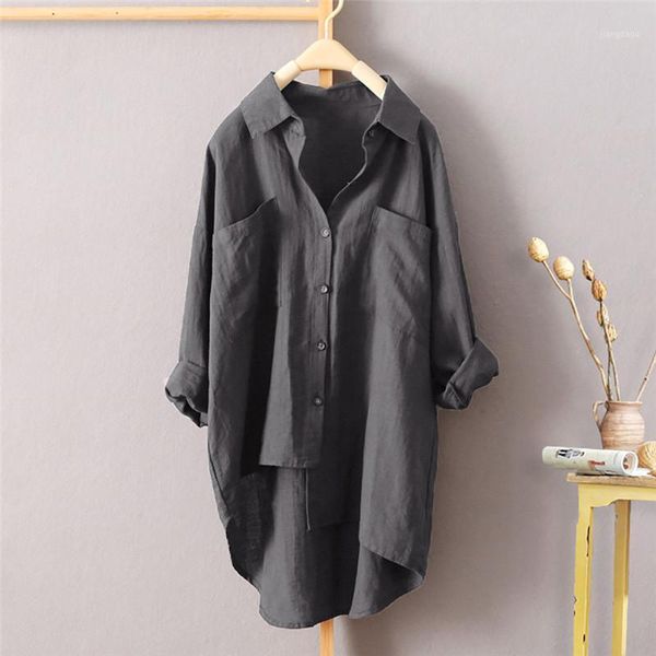 women's blouses & shirts spring autumn women midi long blouse casual loose cotton linen female sleeve blusas plus size 5xl a1417, White
women's blouses & shirts spring autumn women midi long blouse casual loose cotton linen female sleeve blusas plus size 5xl a1417, White