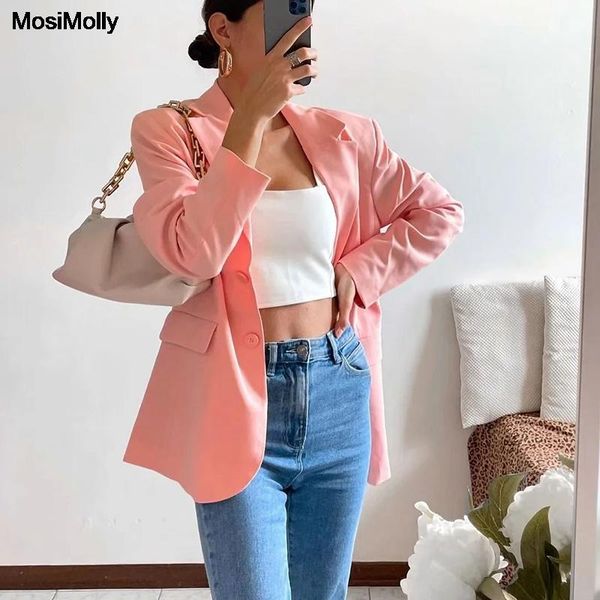 women's suits & blazers mosimolly peach pink blazer women 2021 pockets coats outerwear, White;black
women's suits & blazers mosimolly peach pink blazer women 2021 pockets coats outerwear, White;black