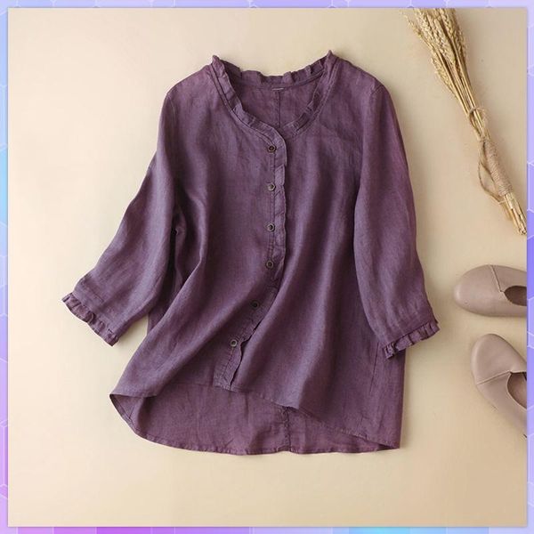 women's t-shirt plus size solid cotton and linen shirt 2021 summer tee shirts casual loose thin breathable female tshirt women, White
women's t-shirt plus size solid cotton and linen shirt 2021 summer tee shirts casual loose thin breathable female tshirt women, White