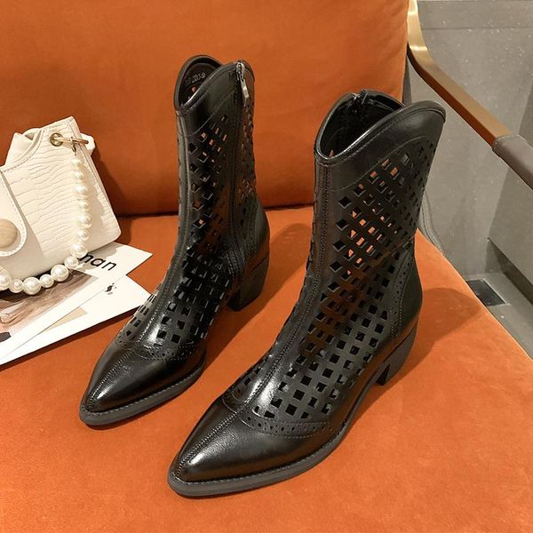 boots women 2021 summer autumn hollow breathable pointed thick heel short female back zipper mid sandals, Black
boots women 2021 summer autumn hollow breathable pointed thick heel short female back zipper mid sandals, Black