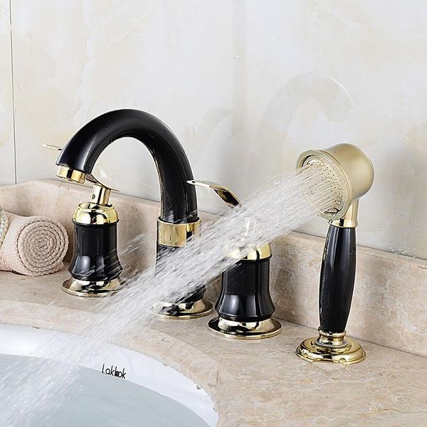 double handles black golden-plated 4 pcs bathroom wash basin sink brass vessel bathtub torneira tap mixer faucet faucets
double handles black golden-plated 4 pcs bathroom wash basin sink brass vessel bathtub torneira tap mixer faucet faucets