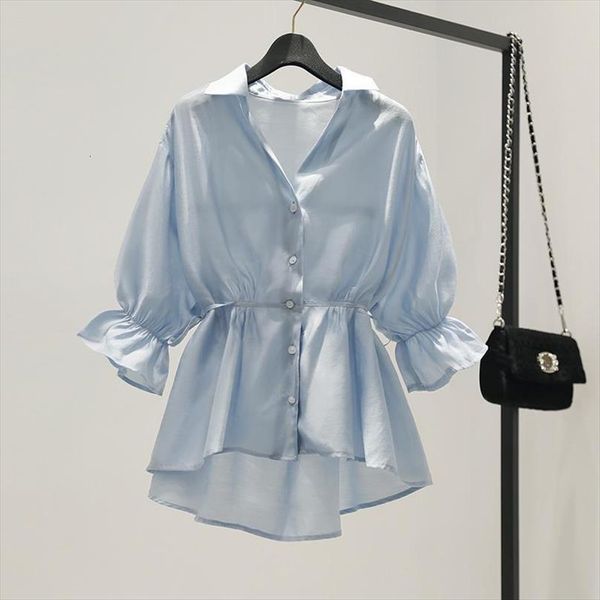 v neck skirt summer chiffon womens shirts loose lotus leaf doll shirt blusas mujer de moda, White
v neck skirt summer chiffon womens shirts loose lotus leaf doll shirt blusas mujer de moda, White