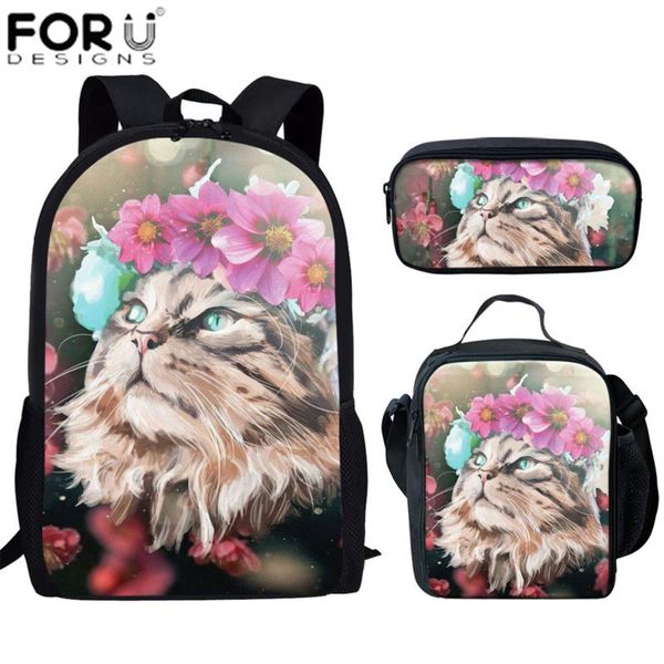school bags forudesigns sparkling cat print backpack sets for teens girls floral primary student bookbags casual rucksack
school bags forudesigns sparkling cat print backpack sets for teens girls floral primary student bookbags casual rucksack