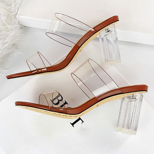 slippers summer elegant women 7cm clear high heels mules designer pvc transparent block slides party shoes, Black
slippers summer elegant women 7cm clear high heels mules designer pvc transparent block slides party shoes, Black