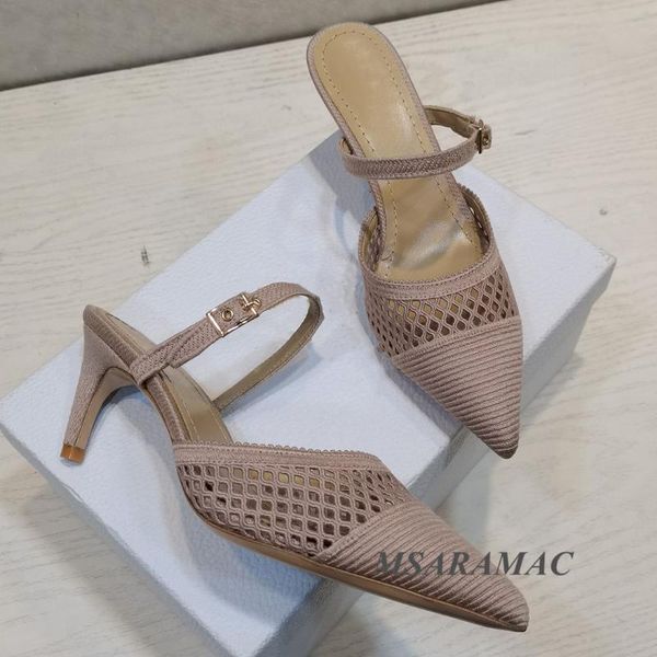 summer embroidery mesh pointed toe high heel slippers genuine leather outer women's quality large size dress shoes, Black
summer embroidery mesh pointed toe high heel slippers genuine leather outer women's quality large size dress shoes, Black