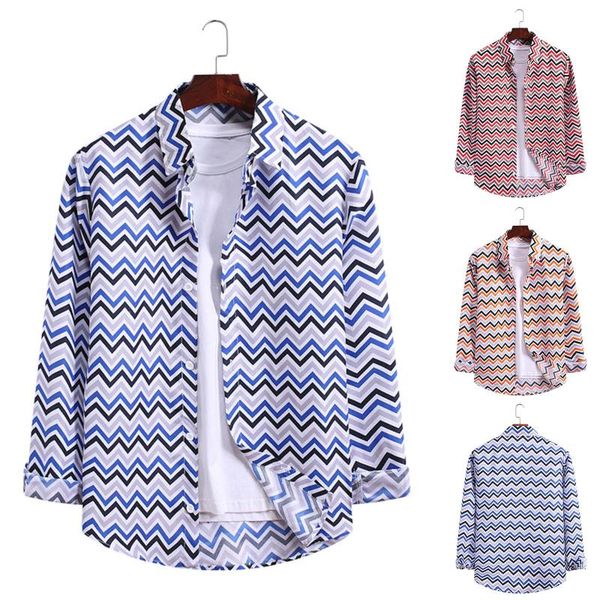 men's casual shirts turn-down long striped wave fashion shirt sleeve collar men, White;black
men's casual shirts turn-down long striped wave fashion shirt sleeve collar men, White;black