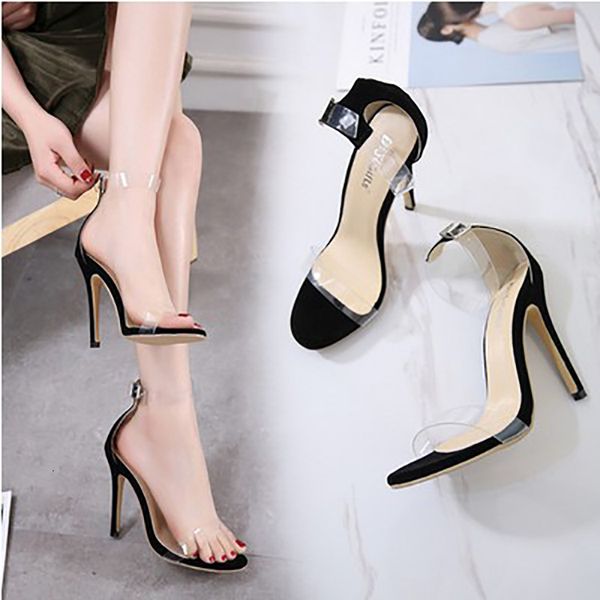 sandal women's see buckles toes, heels, sandals, transparent shoes high heels., Black
sandal women's see buckles toes, heels, sandals, transparent shoes high heels., Black