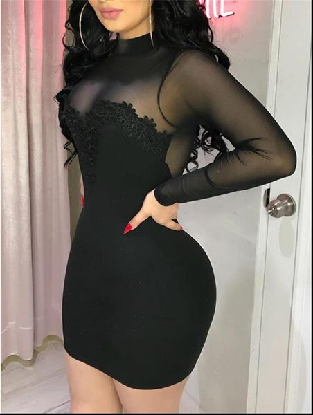 vintage lace patchwork bodycon women dress party long sleeve mesh elegant fashion mini, Black;gray
vintage lace patchwork bodycon women dress party long sleeve mesh elegant fashion mini, Black;gray