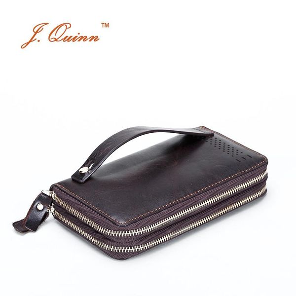 wallets j.quinn business dual zip around men's clutch cow leather long hand bag retro large card holder wallet with wristlet, Red;black
wallets j.quinn business dual zip around men's clutch cow leather long hand bag retro large card holder wallet with wristlet, Red;black