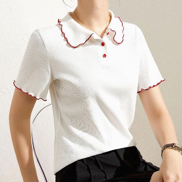 women's t-shirt turn-down collar edible tree t shirt women 2021 summer short sleeve woman korean clothing tee femme, White
women's t-shirt turn-down collar edible tree t shirt women 2021 summer short sleeve woman korean clothing tee femme, White