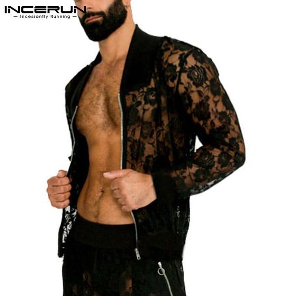 men's casual shirts men shirt mesh lace transparent lapel long sleeve zipper party nightclub 2021 fashion camisa masculina s-5xl inceru, White;black
men's casual shirts men shirt mesh lace transparent lapel long sleeve zipper party nightclub 2021 fashion camisa masculina s-5xl inceru, White;black