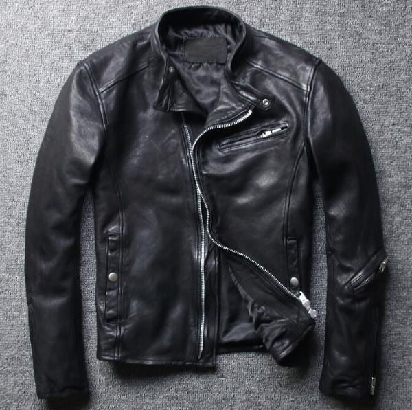 men's leather & faux real men slim fit motorcycle spring winter genuine jacket coat male suede vintage fashion zipper clothes, Black
men's leather & faux real men slim fit motorcycle spring winter genuine jacket coat male suede vintage fashion zipper clothes, Black